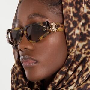 New! Roberto Cavalli SRC057M 0777 Chic Havana Sunglasses, Authentic